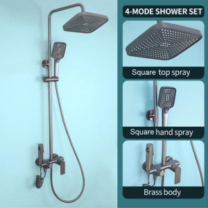 Луксозна мулти душ система с елегантен смесител VISION -  цвят графит, ROBOT SHOWER SET